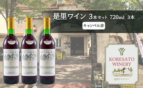 是里 ワイン 果実酒 キャンベル赤 720ml 3本 岡山 赤磐市 お酒