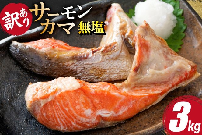 訳あり サーモン カマ 鮭 無塩 3kg [足利本店 宮城県 気仙沼市 20566123] 魚 鮭 魚介類 サーモン 鮭 海鮮 魚介 さけ サケ 鮭 シャケ かま 簡易包装 家庭用 冷凍 鮭
