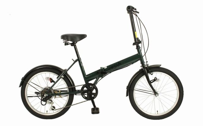 折りたたみ自転車 20インチ 6段変速 ワイドタイヤ ヴェルディア 街乗り 通勤 通学 安定走行 フォールディングバイク グリーン│武田産業 人気返礼品 三重県 四日市市 ふるさと納税