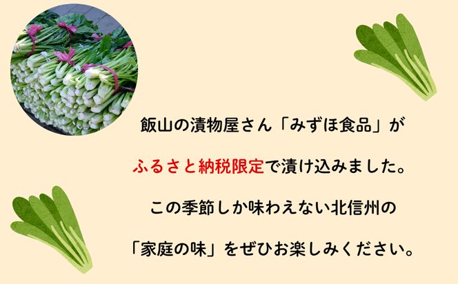 【期間限定】《3kg》 野沢菜 本漬 〜漬物屋さんが漬けた北信州の家庭の味〜 《2026年12月上旬より順次発送》 （Bl-004）