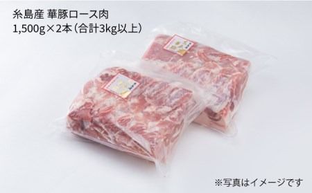 糸島産 華豚 ロース肉 ブロック 3kg 以上 《糸島》 【糸島ミートデリ工房】 [ACA105]