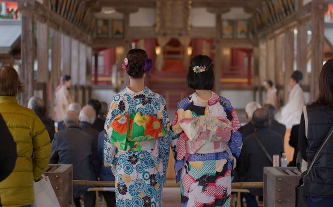むなかた大島五色の旅 「赤」 着物で巡る宗像三女神の旅（2名様）～テーマは【祈り】～【DMOむなかた】_HA2107 宗像大島 体験 チケット 宗像三女神 着物 福岡県宗像市 宗像市 福岡 宗像