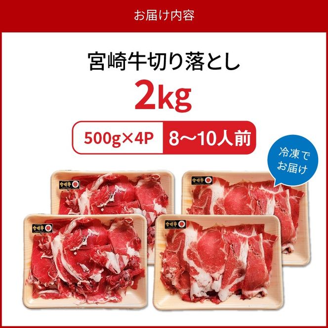 宮崎牛 切り落とし 2kg N0140-YB922