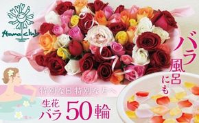 〈日付指定も可能〉 観賞はもちろん！バラ風呂やフラワーシャワーに！ ローズインにゅーよーくミックス５０輪 バラ５０輪詰め合わせ 風呂 薔薇 ローズ ギフト プレゼント ラッピング インテリア お花 フラワー H193-037