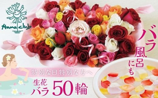 〈日付指定も可能〉 観賞はもちろん！バラ風呂やフラワーシャワーに！ ローズインにゅーよーくミックス５０輪 バラ５０輪詰め合わせ 風呂 薔薇 ローズ ギフト プレゼント ラッピング インテリア お花 フラワー H193-037