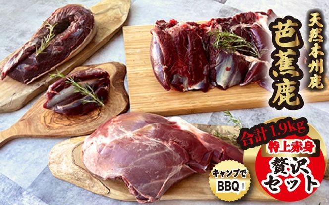 【予約受付】天然芭蕉鹿 特上赤身贅沢セット 合計1.9kg 【sris0005】