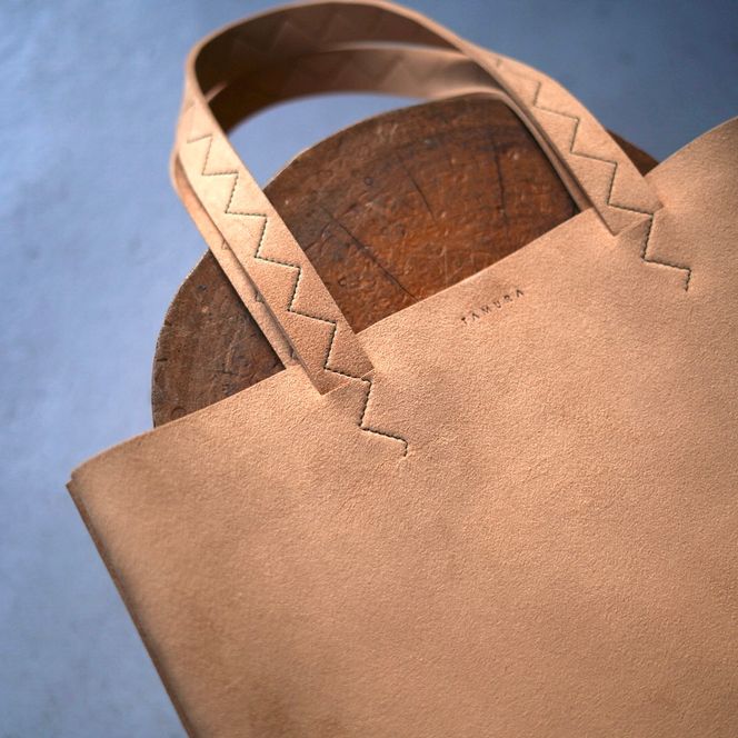 トートバッグ (キャメル) Ultrasuede (R)｜人工皮革 服飾雑貨 メンズ レディース 男女兼用 田村製作所 大阪府守口市 [2584]