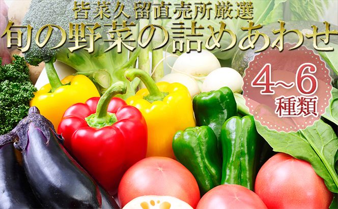 皆菜久留直売所厳選　旬の野菜の詰めあわせ［4～6種類］※8月下旬より順次出荷 産地直送 旬 野菜 セット 詰合せ イモ じゃがいも