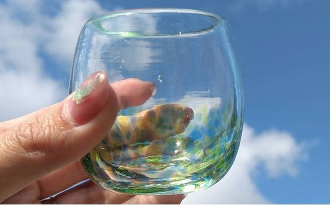 琉球ガラス　ぐい飲みグラス2点セット【琉球ガラス工房　三ツ星】
