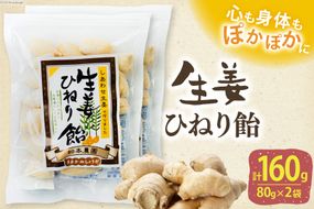AI199 生姜ひねり飴 80g 2袋 計160g [ 生姜 しょうが ショウガ 飴 あめ アメ 松本農園 人作 長崎県 島原市 ]