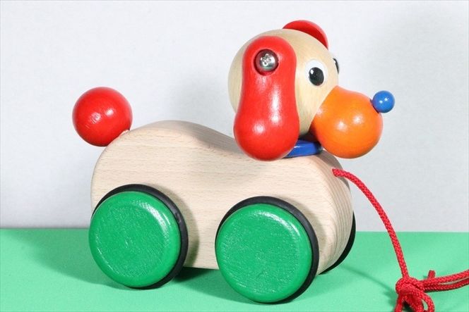 木製おもちゃ ふりふりワンちゃん