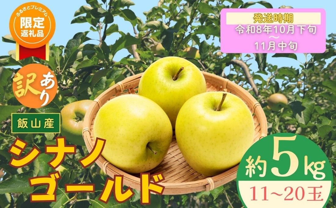 [ふるプレ限定品][先行予約丨2026年10月下旬より順次発送]訳あり シナノゴールド[約5kg(11〜20玉)](At-024)