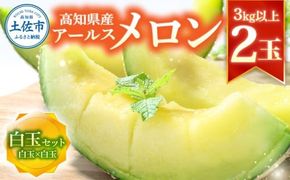 【先行予約】高級土佐アールスメロン2玉入り 〈2027年4月から配送開始〉メロン めろん 白玉セット 白玉×白玉 3kg以上 舐瓜 果物 くだもの フルーツ デザート スイーツ おやつ 高級 常温 配送【有限会社サクセス】 [BQBA003]