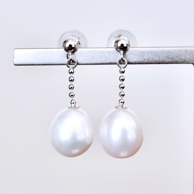 K14WG 14金 ホワイトゴールド 揺れる パール ピアス 保証書付 KO-0060 SWAD090