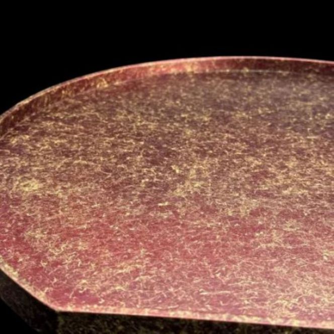 木製 半月トレイ 乱糸（マット仕上げ）赤溜［NF71］ 303446_CU90036VC02