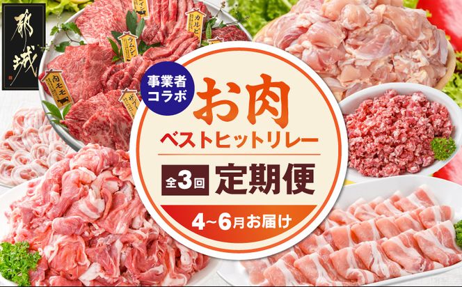 【事業者コラボ定期便】お肉のベストヒットリレー≪4～6月お届け≫