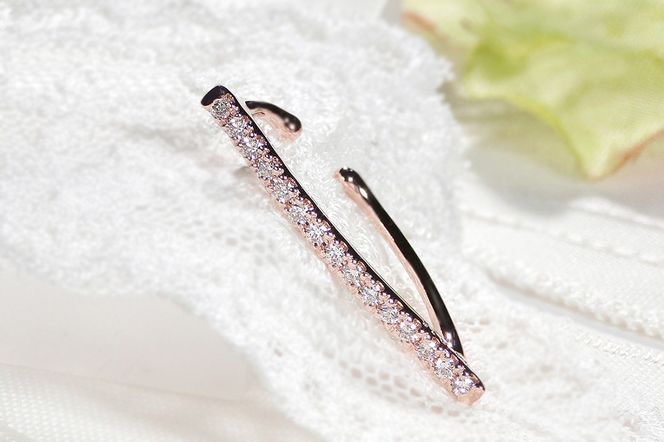 K10PG 0.15ct ダイヤモンド イヤーカフ【片耳用】 EmP0042-10P SWCJ005-pg