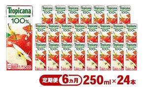 【定期便6ヶ月】トロピカーナ 100％ アップル 250ml LLスリム×24本 ※離島への配送不可