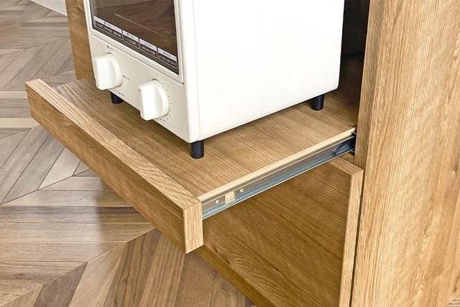 グラーデ 80 キッチンカウンター ドア NA【ナチュラル 完成品 特殊鋼板 扉収納 耐熱 耐傷 収納】(H062352)