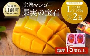 【令和8年発送】宮崎県産完熟マンゴー「果実の宝石」　L×2玉 【 果物 フルーツ マンゴー 宮崎県産 みやざきマンゴー 先行予約 数量限定 期間限定 】[C03701]