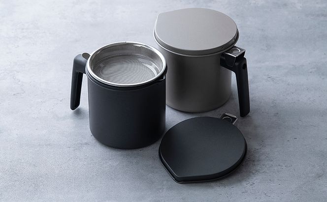 オイルポット カートリッジ付き 油こし 油こし器 油ポット グレー アイリスオーヤマ H-OP800 油ろ過器 フィルター付き 揚げ物 天ぷら 油 再利用 エコ 節約 活性炭オイルポット 800ml 