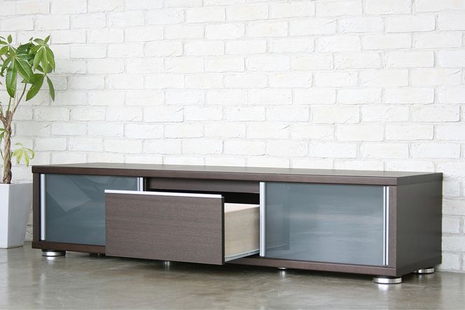 ストーム 160 PZボード BR【ブラウン 完成品 テレビ台 TV台 ワイド 収納 シンプル リビング】(H062359)