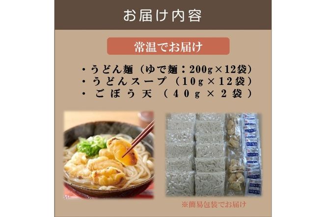 【A-794】博多ごぼう天うどん 12食セット【簡易梱包でお届け】