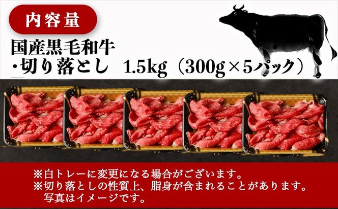 【国産黒毛和牛】切り落とし 1.5kg (300g×5P)_18-E901