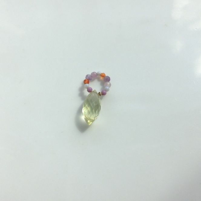 baby ring top ペンダントトップ 1個 レモンクォーツ1 天然石 アクセサリー [Q] handmadejewely 【 シンプル 可愛い ハンドメイド ジュエリー 手作り 職人 上品 大人な雰囲気 ギフト プレゼント ラッピング 結婚式 普段使い 北海道 幕別 】