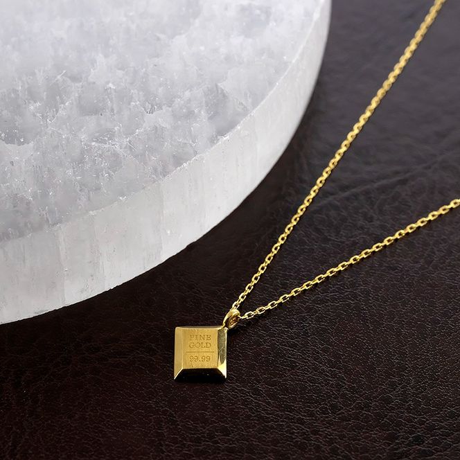 ネックレス 純金 24金 ペンダントトップ レディース インゴット型 24k ゴールド チェーン 金属アレルギー 対応 K24 プレート 小ぶり スクエア 地金 ジュエリー シンプル 人気 普段 使い 250530mro201nK24 SWAA348