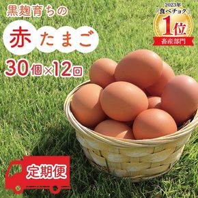 【定期便】黒麹育ちの赤たまご30個（年12回） 益子町 ふるさと納税 たまご 卵 タマゴ 赤たまご 人気 濃厚 食べチョク 定期便 (BC003)