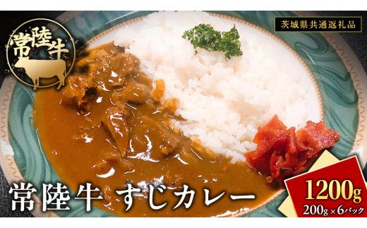 常陸牛 すじカレー 200g ×6 【茨城県共通返礼品】　カレー 牛すじ お肉 牛肉 簡単 冷凍 レトルト