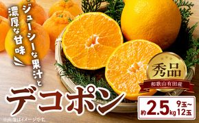 BD7008_和歌山有田産 デコポン秀品のみ！ 2.5kg（9～12玉）