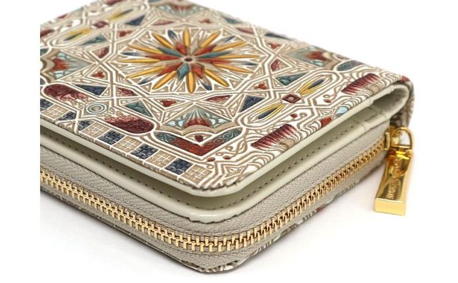 【文庫屋大関】二つ折りファスナーミニ財布 カロー＜ブロンズ＞【皮革工芸品】財布 二つ折り 小物 お札 カード 小銭 コンパクト 牛革 手作り 日本製 墨田区 東京都