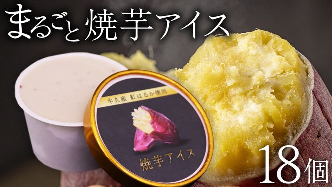 牛久市産 紅はるか 使用 焼き芋アイス 18個 入り アイスクリーム さつまいもスイーツ 焼き芋味 べにはるか 夏 アイス ギフト さつま芋 味 焼き芋 味 サツマイモ 冷凍 贈り物