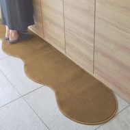 diw0011 北欧風キッチンマット ラグマットタイプ 45×150cm ピーナッツ型 オーカー 抗菌防臭 SEK 織人しきもの屋工房