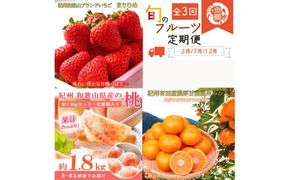 【全3回】紀州和歌山産旬のフルーツ定期便 (いちご・桃・有田みかん) 【tkb375】