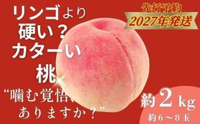 【2027年　先行予約】日本一の産地山梨県産　朝採れカターい桃 約２Kg（5～8玉） FB040