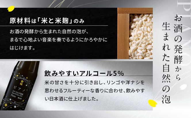 【黄桜】ピアノ (300ml×12本)［ キザクラ カッパ 京都 お酒 スパークリング日本酒  炭酸 純米酒 清酒 地酒 ご当地 日常使い 宅飲み 家飲み 晩酌 人気 おすすめ 定番 ギフト プレゼント 贈答 ご自宅用 お取り寄せ おいしい 送料無料 ふるさと納税 ］ 261009_B-DN83