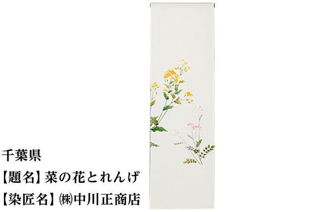 【47都道府県着物応援プロジェクト】 千葉県 京手描友禅 付下げ着尺 261009_A-BR012