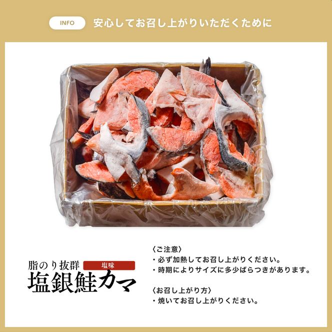 塩銀鮭カマ【端材、訳あり】3kg 福井県
