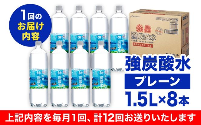 【全12回定期便】強炭酸水 1.5L×8本 糸島市 / スターナイン 炭酸水 大容量 [ARM008] 炭酸水 1.5 8本国産 炭酸 1500 ペットボトル まとめ買い 常温