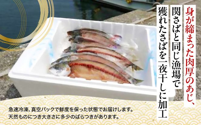 【一本釣り 匠の漁】天然アジ・三崎サバ一夜干しセット（各2枚） IKTJ005