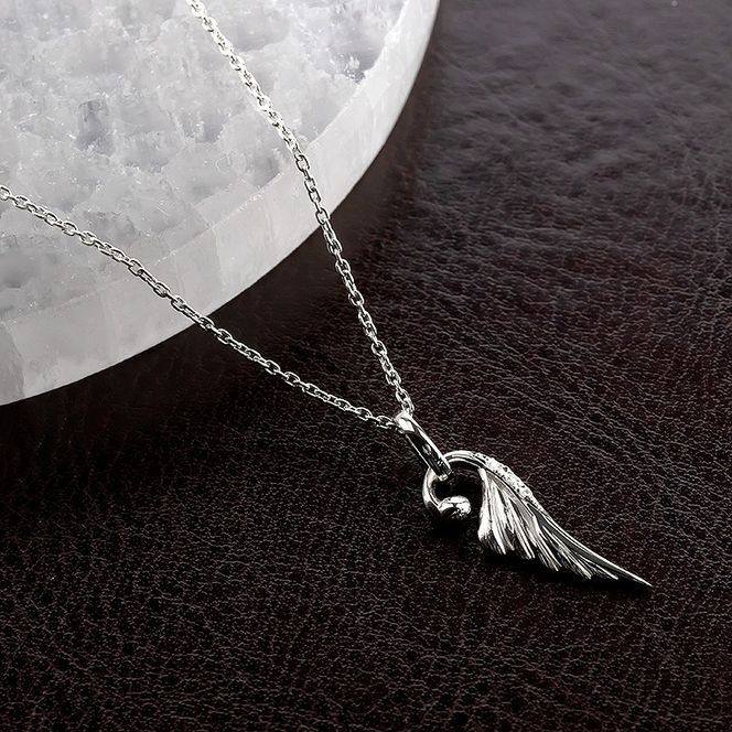 ネックレス プラチナ pt900 メンズ フェザー 羽根 ダイヤモンド ペンダントトップ 羽 シンプル メンズジュエリー 普段 使い 190523100dpm-s SWAA333-pt