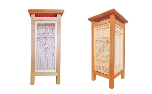 伝統工芸組子 「 星 」 (１) 角麻の葉の灯り 組子 家具 照明 間接照明 インテリア 枕元の灯り 玄関の灯り 床置きの灯り 組子のインテリア家具 結婚祝い [EL003ci]