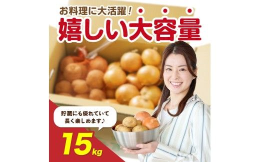 【予約：2026年10月から順次発送】北見市産 たまねぎとじゃがいもセット 約15kg ( 野菜 たまねぎ 玉ねぎ タマネギ 玉葱 ジャガイモ じゃがいも 北海道 セット ふるさと納税 )【002-0006-2026】