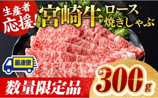 [数量限定]※最速便(2週間以内に発送)※ 宮崎牛ロース焼きしゃぶ300g 肉 牛 牛肉 国産 黒毛和牛 [D0605]