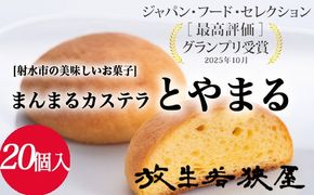 【射水の美味しいお菓子】放生若狭屋 まんまるカステラ とやまる 20個入（イナガキヤストデザイン） ※離島への配送不可