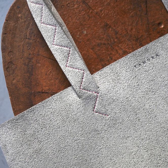 トートバッグ (ミックスグレー) Ultrasuede (R)｜人工皮革 服飾雑貨 メンズ レディース 男女兼用 田村製作所 大阪府守口市 [2583]