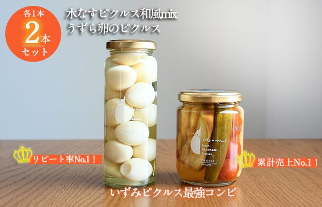 005A514 【いずみピクルス】担当者が選んだピクルス 2本セット うずら卵／水なすピクルス和風mix NSW ＜スピード発送＞